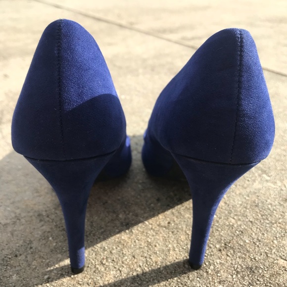 Royal Blue Suede Heels - Picture 3 of 8
